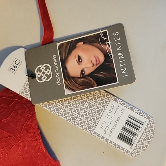 NWT Daisy Fuentes Red Lace Push-up Bra Size 36C - Picture 3 of 6